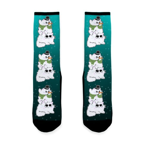Cat Stack Snowman Socks