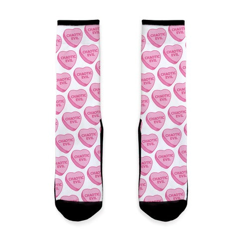 Chaotic Evil Candy Heart Socks
