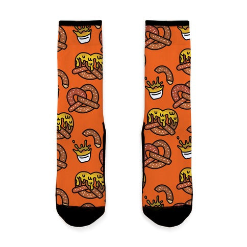 Cheesy Pretzel Pattern Socks