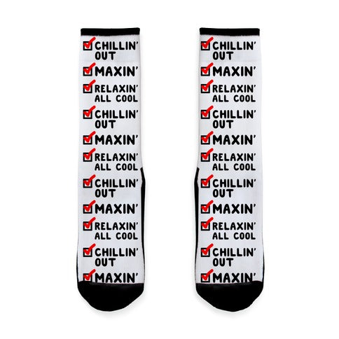Chillin' Out Maxin' Relaxin' All Cool Checklist Socks