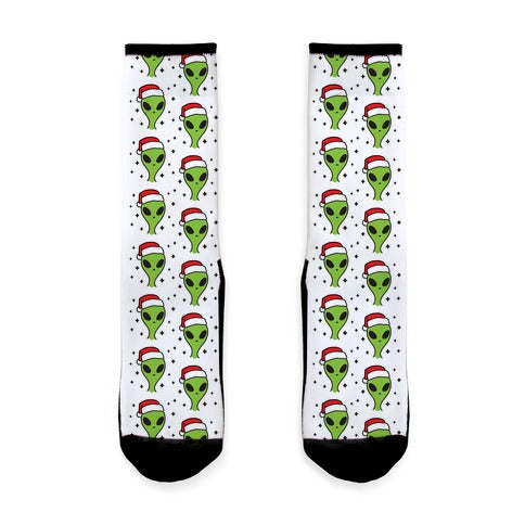 Christmas Alien Pattern Socks