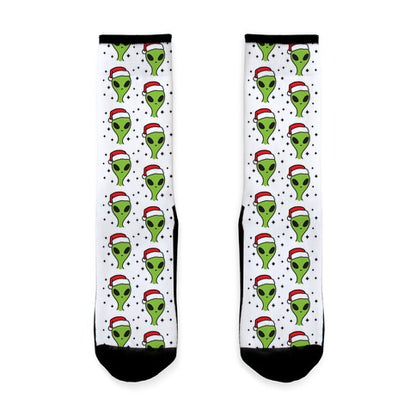 Christmas Alien Pattern Socks
