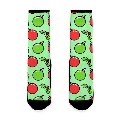 Christmas Bulbs N' Holly Socks