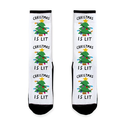 Christmas Is Lit Socks