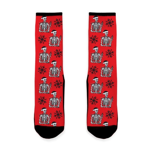 Christmas Skeleton Pattern Socks