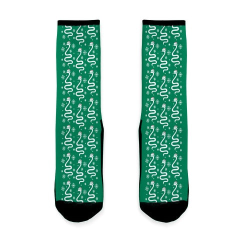 Christmas Snake Pattern Socks