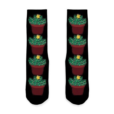 Christmas Succulent Pattern Socks