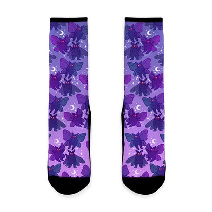 Chubby Mothman Nighttime Pattern Socks