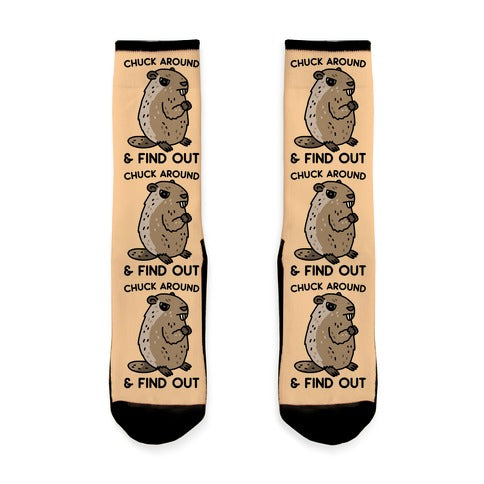 Chuck Around And Find Out Woodchuck Socks
