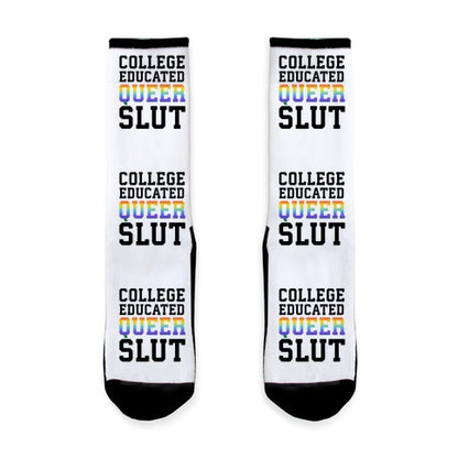 College Educated Queer Slut Socks