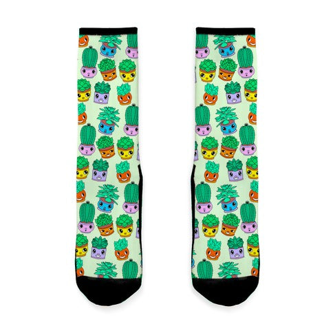 Cute Cartoon Succulents Socks