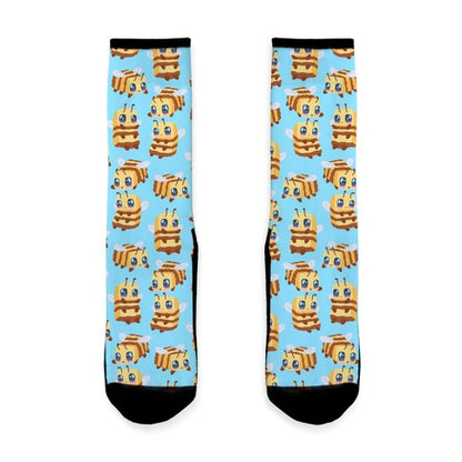 Cute Cubic Bee Pattern Socks