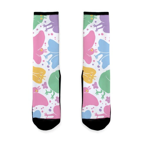 Cute Pastel Mothman Pattern Socks
