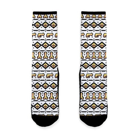 Dicks and Butts Ugly Sweater Pattern Socks