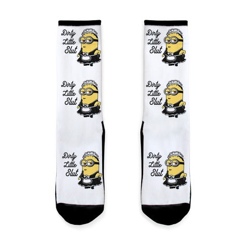 Dirty Little Slut Minion Maid Socks