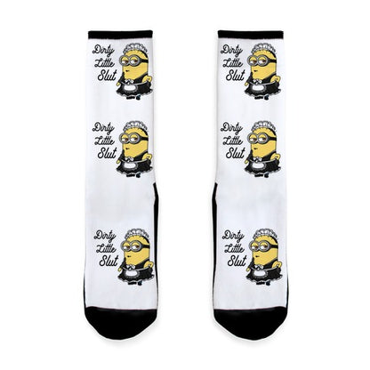 Dirty Little Slut Minion Maid Socks