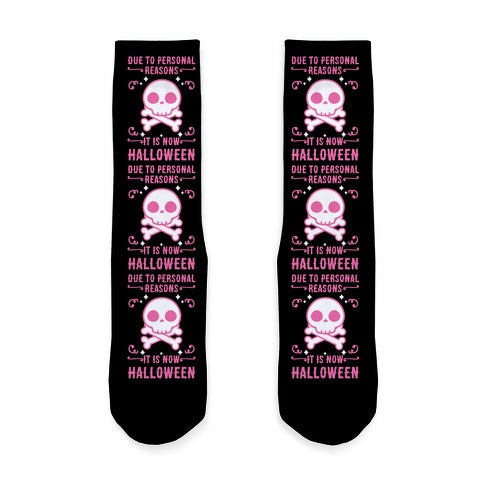 Due To Personal Reasons It Is Now Halloween Skull (Pink) Socks