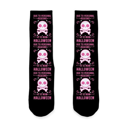 Due To Personal Reasons It Is Now Halloween Skull (Pink) Socks