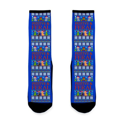 Festive and Feral Sweater Pattern Socks
