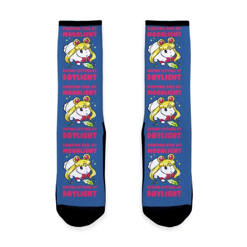 Fighting Evil By Moonlight Eating Lettuce By Daylight Socks