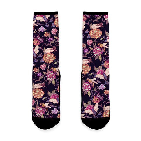 Florals & Hidden Insects Socks