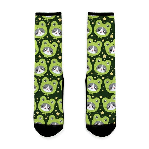 Frog Hat Cat Socks