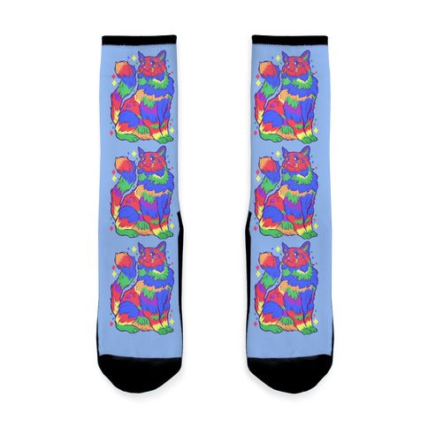 Gay Pride Cat Socks