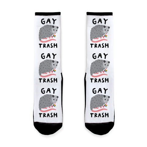 Gay Trash Opossum Socks