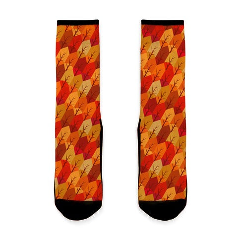 Geometric Fall Leaf Pattern Socks