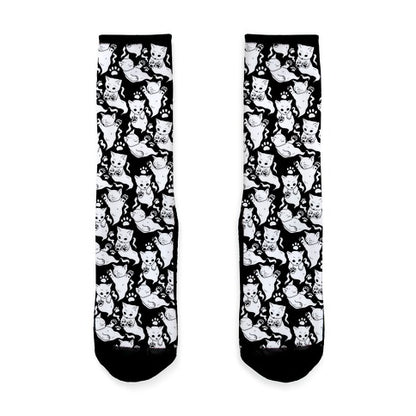 Ghost Kittens Pattern Socks