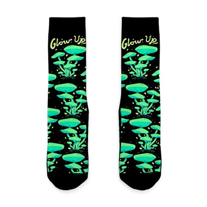 Glow up Bioluminescent Mushrooms Socks