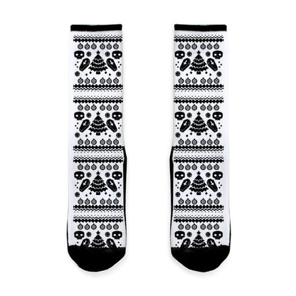 Goth Xmas Ugly Sweater Socks