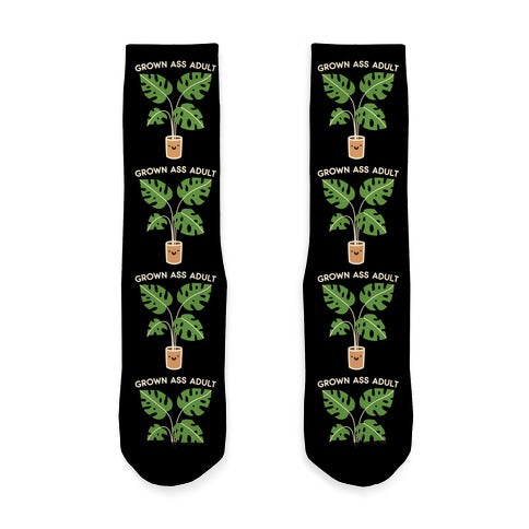 Grown Ass Adult Monstera Socks