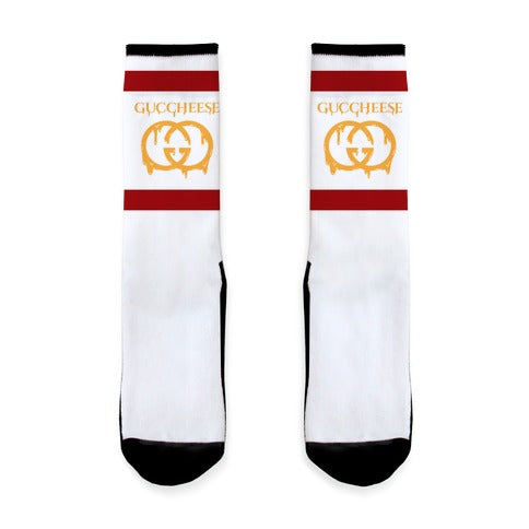 Guccheese Cheesy Gucci Parody Socks