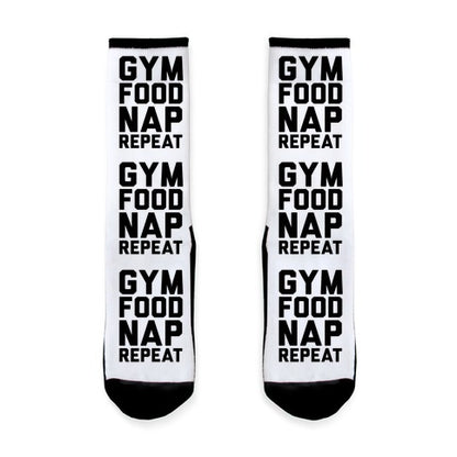 Gym Food Nap Repeat Socks