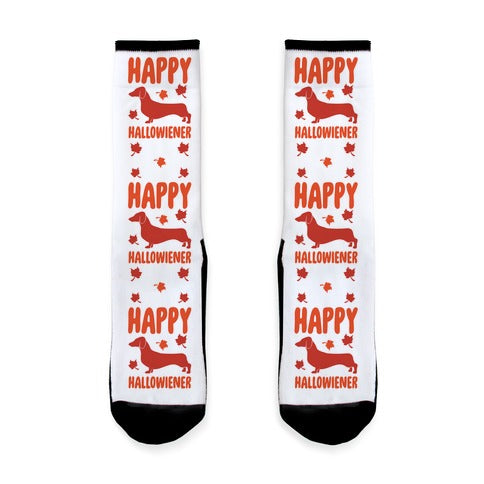 Happy Hallowiener Dachshund Parody  Socks