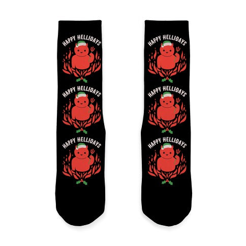 Happy Hellidays Christmas Devil Socks
