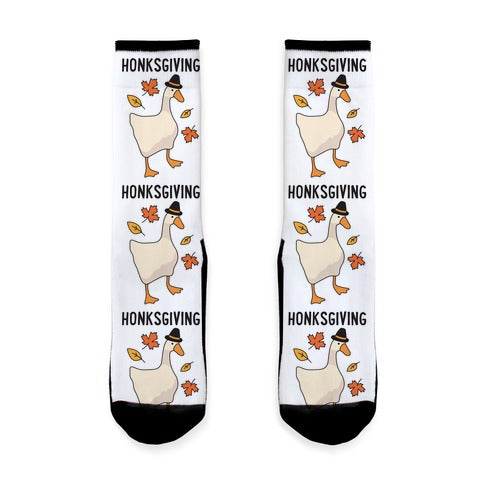 Happy Honksgiving Goose Socks