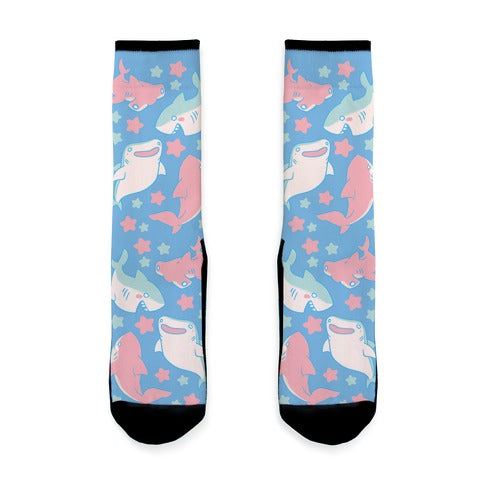 Happy Shark Pattern Socks