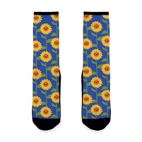 Happy Sunflower Pattern Socks
