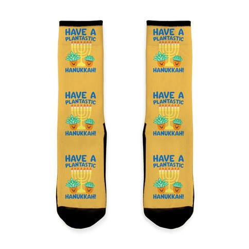 Have A Plantastic Hanukkah Socks