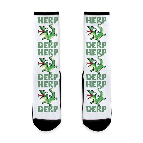 Herp Derp Derpy Lizard Socks