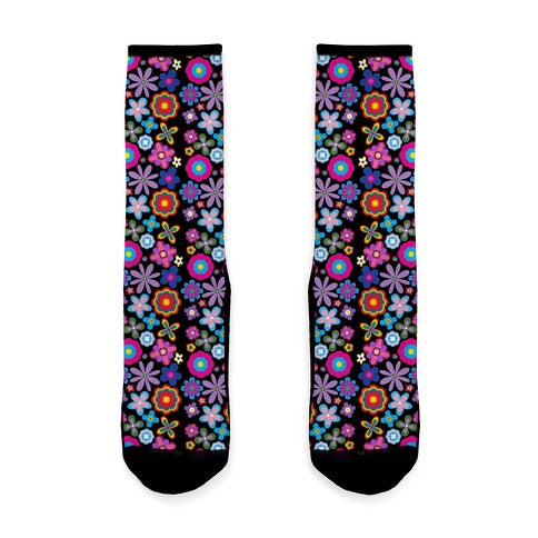 Hippie Pride Flower Pattern Socks