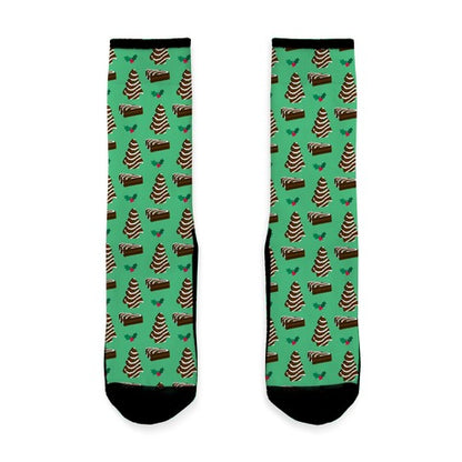 Holiday Tree Cake Pattern (Chocolate) Socks