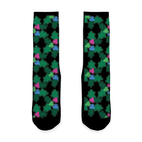 Holly Poly Pattern Socks