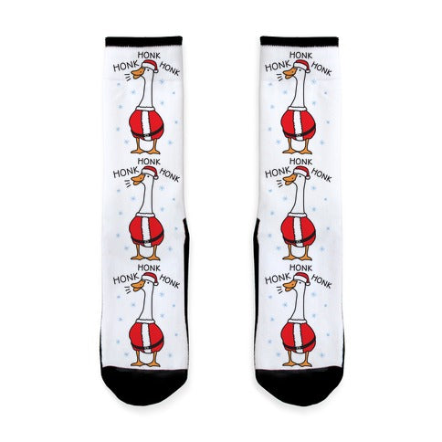 Honk Honk Honk Santa Goose Socks