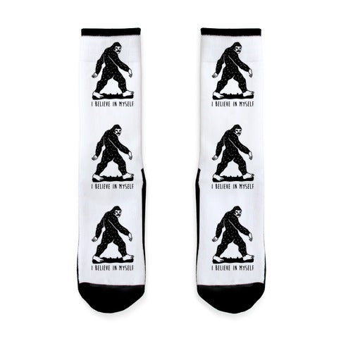 I Believe In Myself Bigfoot Socks