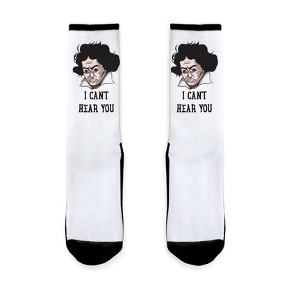 I Can't Hear You Beethoven Parody Socks