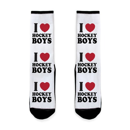 I Love Hockey Boys Socks