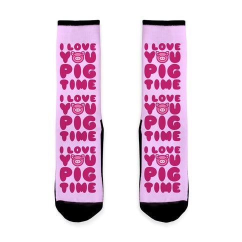 I Love You Pig Time Socks